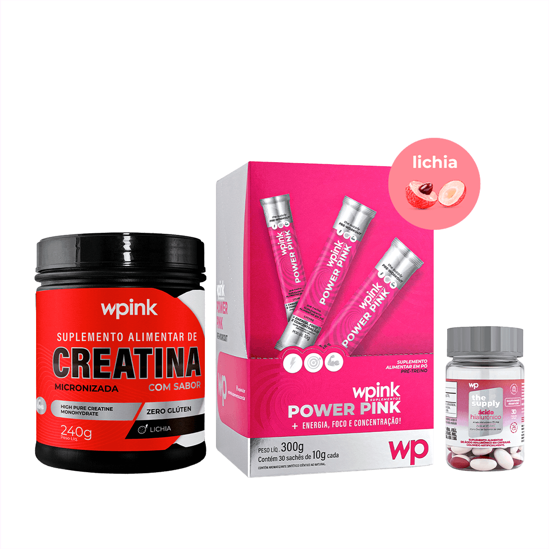 Pré-treino + creatina de lichia + ácido hialurônico